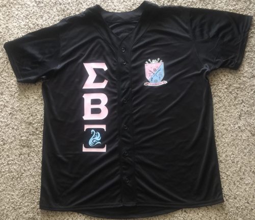 Sigma Beta Xi “Heat Up Your Letters” black custom jersey