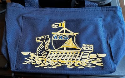 Alpha Kappa Psi Blue Glitter Up Custom Cooler Bag