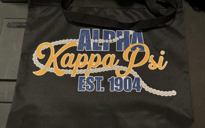 Alpha Kappa Psi Glitter Pearl Zipper Bag