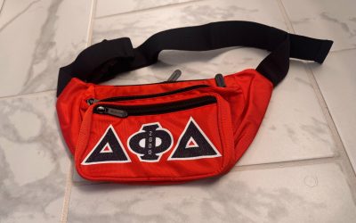 Delta Phi Delta Red Glitter Fanny Pack